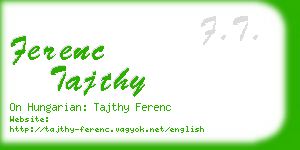 ferenc tajthy business card